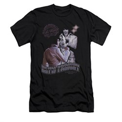 Elvis Presley Shirt Slim Fit Violet Vegas Black T-Shirt
