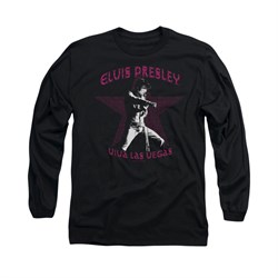 Elvis Presley Shirt Viva Las Vegas Star Long Sleeve Black Tee T-Shirt