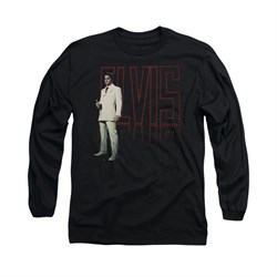 Elvis Presley Shirt White Suit Long Sleeve Black Tee T-Shirt