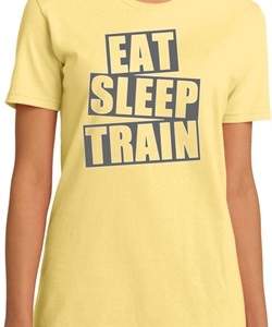 Ladies fitness Shirt Eat Sleep Train Organic Tee T-Shirt