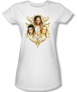 Lord Of The Rings Juniors T-Shirt Women Of Middle Earth White Shirt