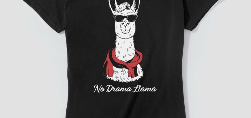 No Drama Llama Women's 100% Cotton T-Shirt