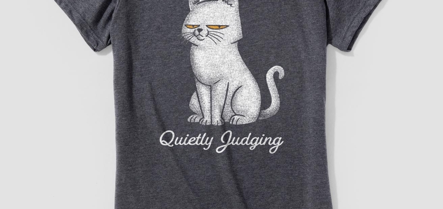 Quietly Judging Cat Women's Cotton/Poly T-Shirt