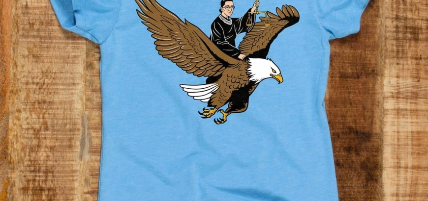 RBG Riding an Eagle Women's 100% Cotton T-Shirt