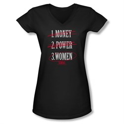 Scarface Shirt Juniors V Neck Money Power Women Black Tee T-Shirt